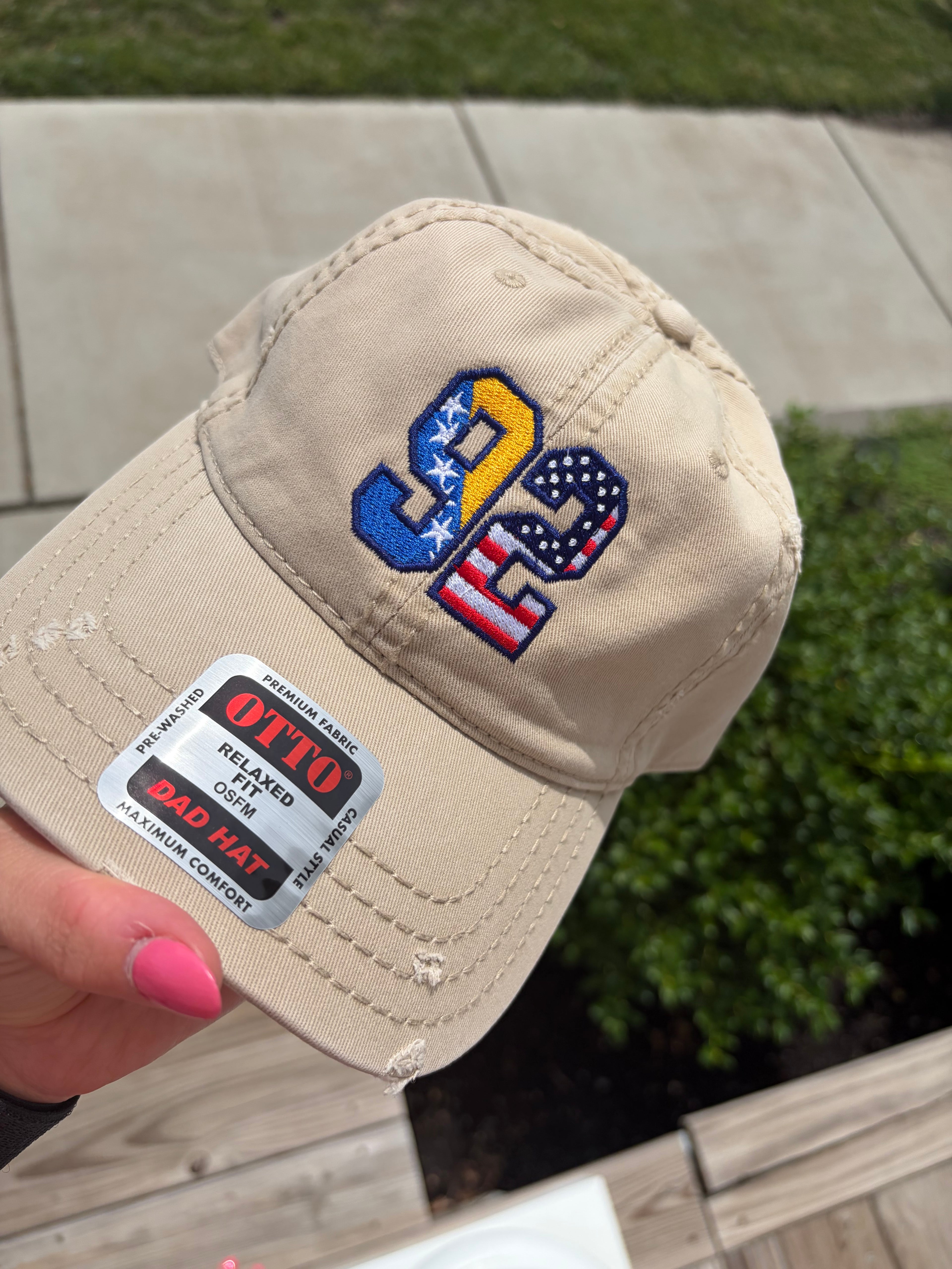 92 Bosnian-American Flag Distressed Dad Hat | Ljiljan