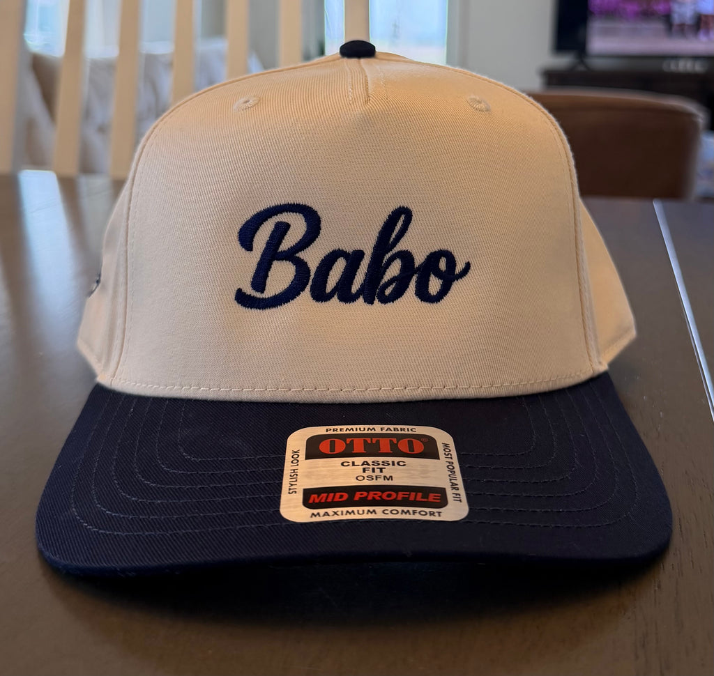 Babo Mid-Profile Baseball Cap - Navy Embroidery | Ljiljan