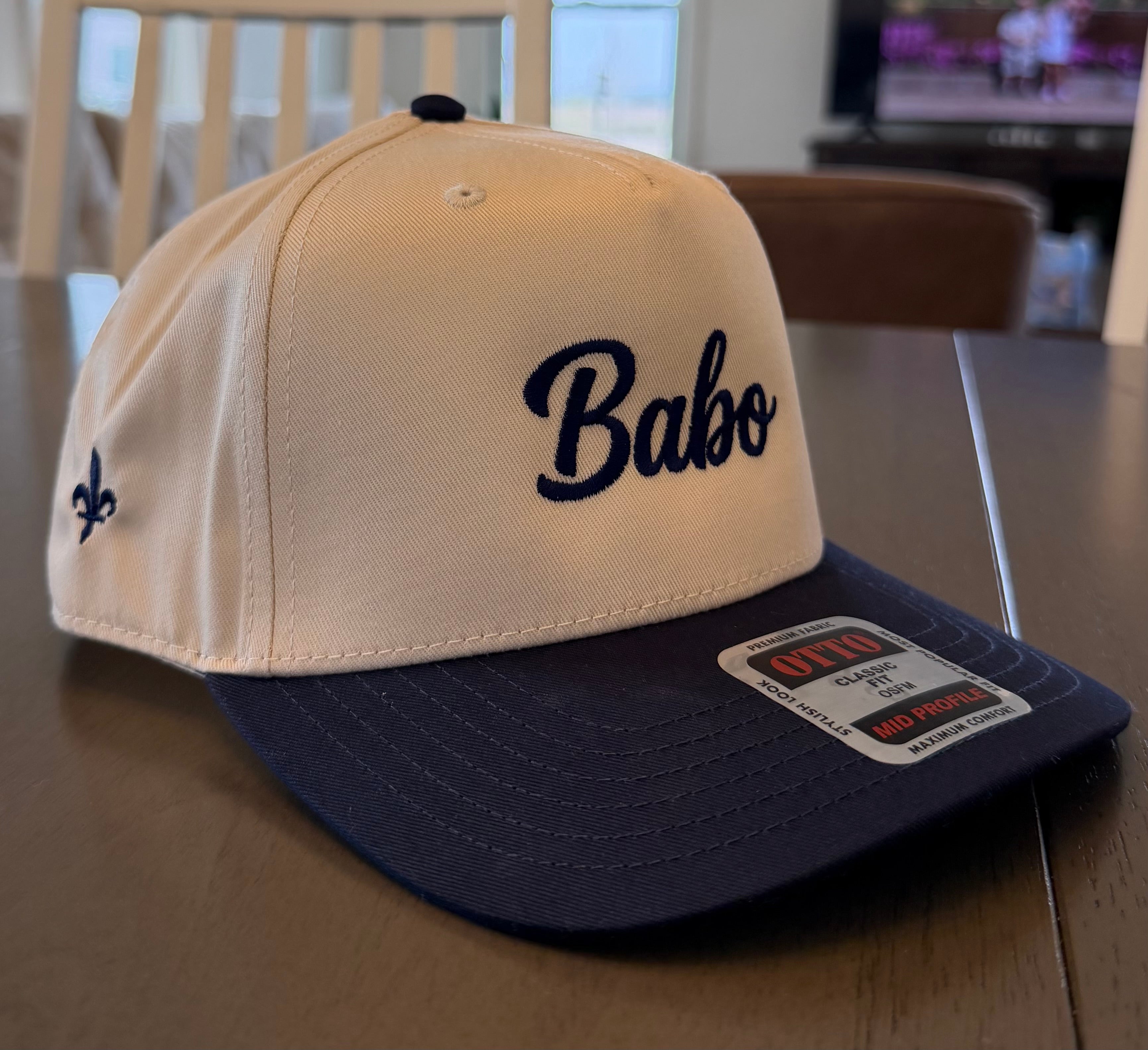Babo Mid-Profile Baseball Cap - Navy Embroidery | Ljiljan