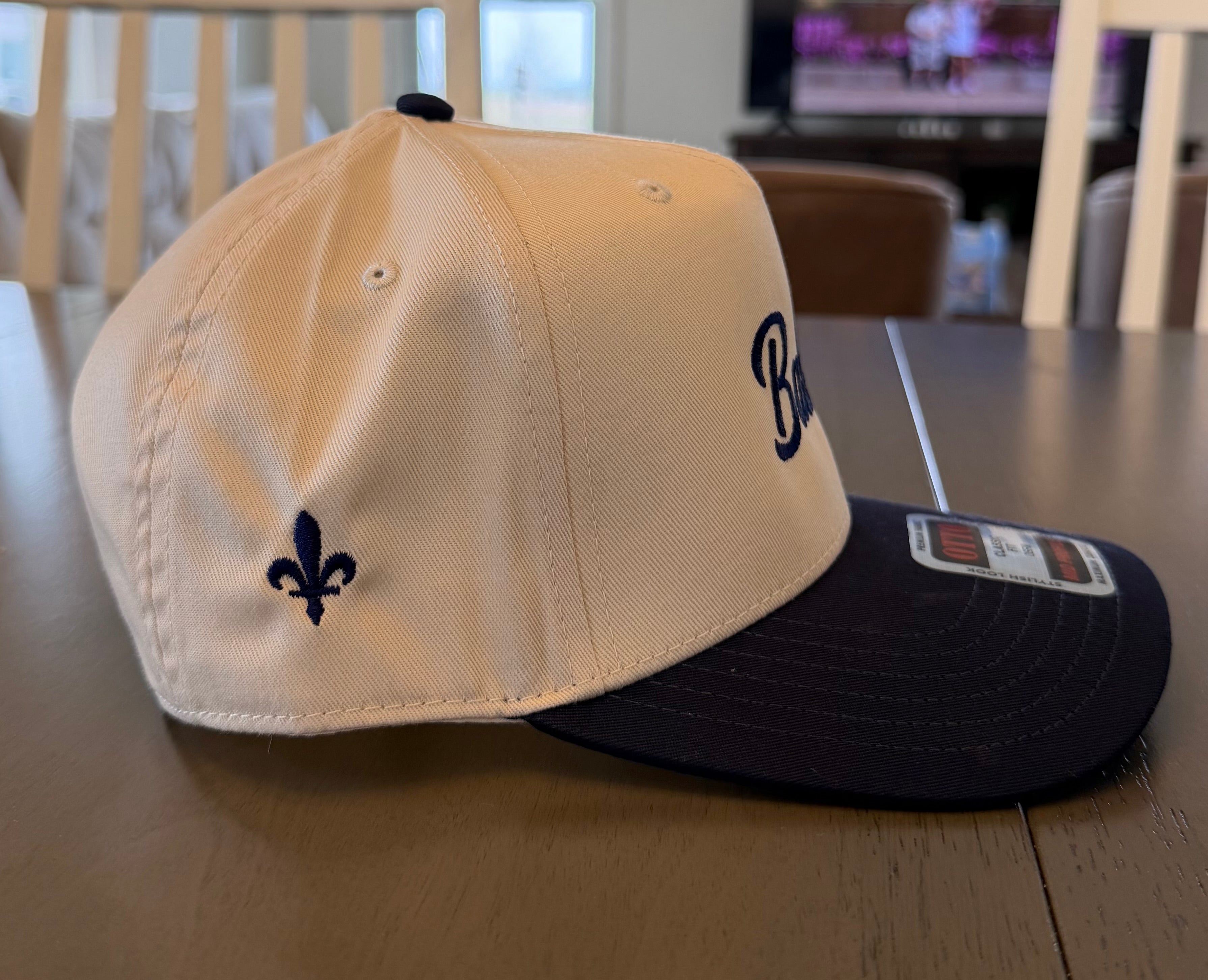 Babo Mid-Profile Baseball Cap - Navy Embroidery | Ljiljan
