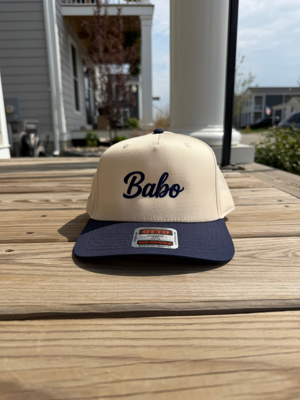 Babo Mid-Profile Baseball Cap - Navy Embroidery | Ljiljan
