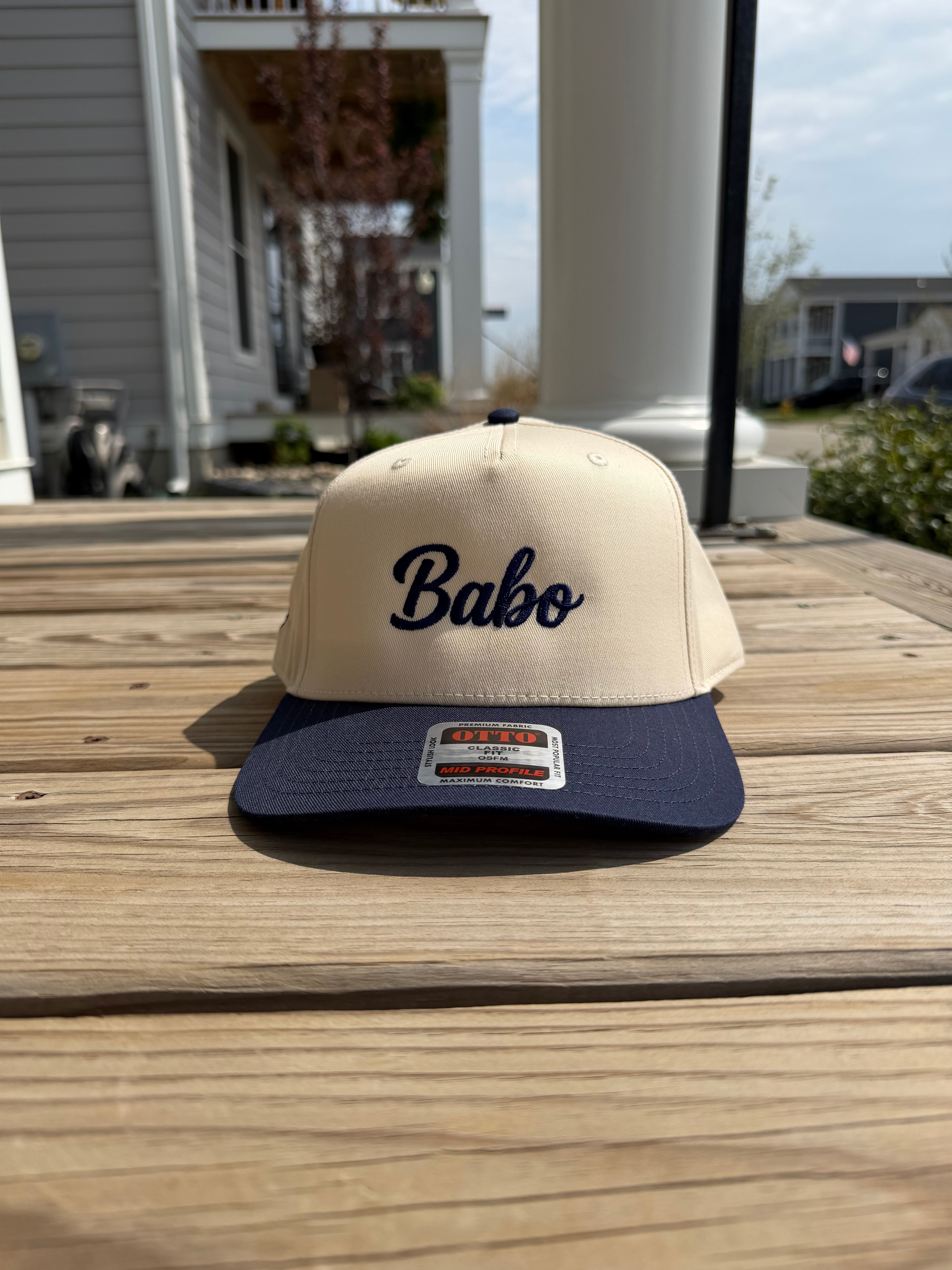Babo Mid-Profile Baseball Cap - Navy Embroidery | Ljiljan