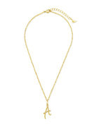 Textured Initial Charm Pendant Necklace