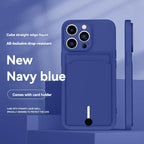 Mobile phone case card slot  for iphone 16 15 14 13 12 11 pro max mini plus silicone  soft tpu Credit card  bag cover case