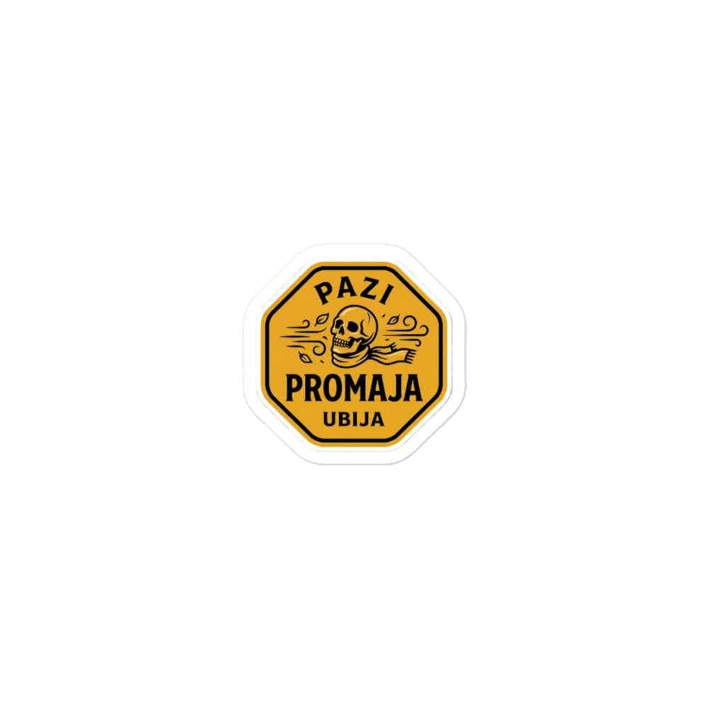 Smiješna naljepnica upozorenja "Promaja".