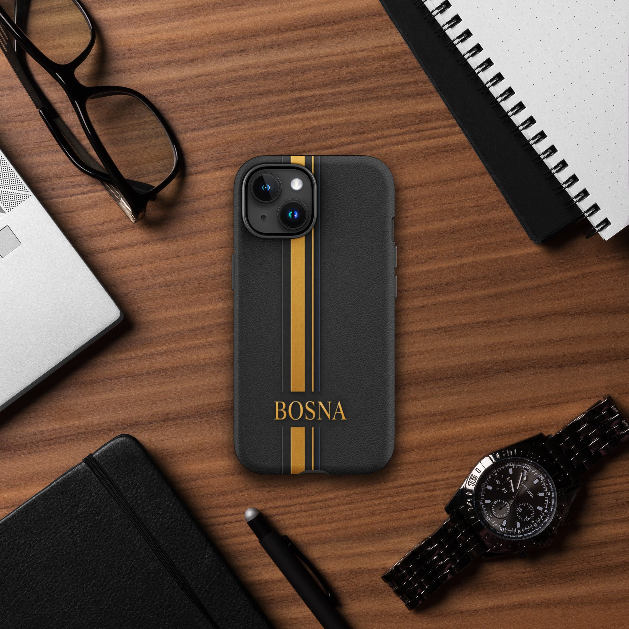 Bosna Heritage Stripe (Black & Gold) – Tough Case for iPhone®